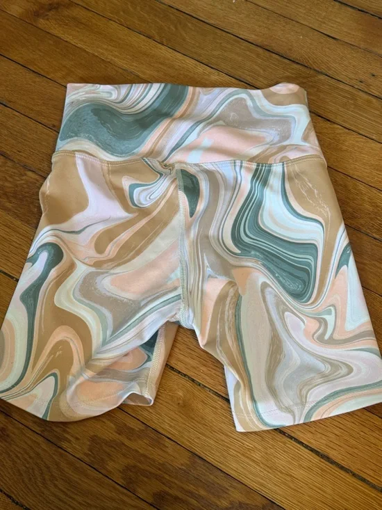 Beach Riot Marble Print Bike Shorts - Pastel Swirl - Picture 2 of 4